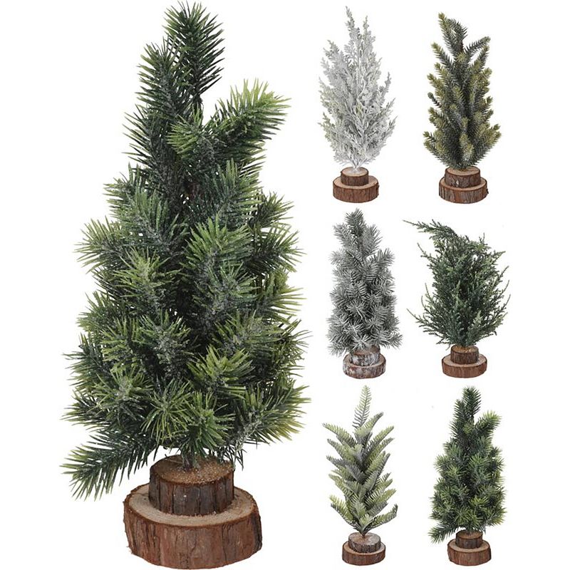 Foto van Kerstboom 30cm op houten voet kerstartikelen