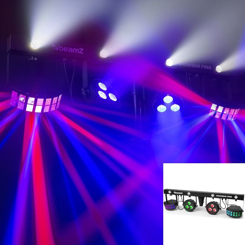 Foto van Beamz showbar free lichteffect 2x par, 2x derby & stroboscoop