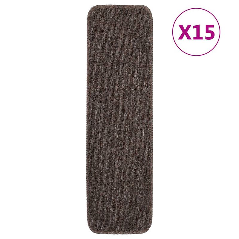 Foto van Vidaxl trapmatten 15 st anti-slip rechthoekig 75x20 cm bruin