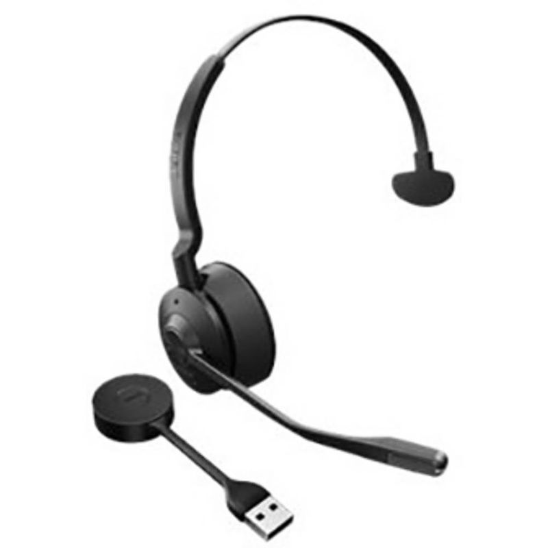 Foto van Jabra engage 55 on ear headset dect telefoon mono zwart volumeregeling, microfoon uitschakelbaar (mute), mono