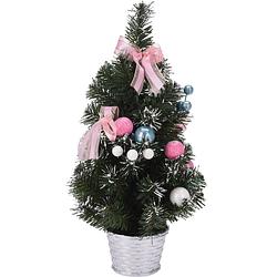 Foto van Kunstboom/kunst kerstboom inclusief kerstversiering 40 cm kerstversiering - kunstkerstboom