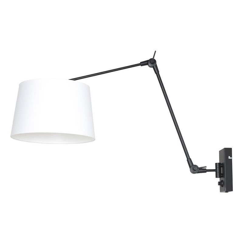 Foto van Steinhauer wandlamp prestige chic 8186 zwart kap effen wit