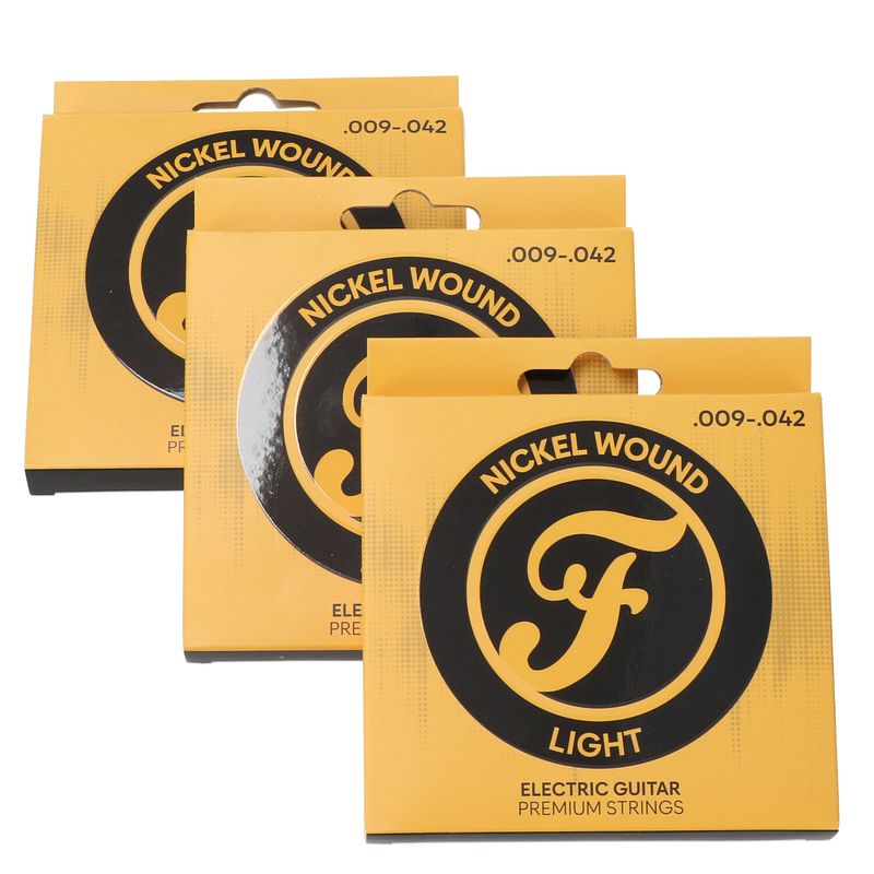 Foto van Fazley epnw0942p premium nickel wound electric guitar strings light snarenset voor elektrische gitaar (3 sets)