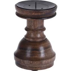 Foto van Nampook - candle stand wood 14 cm dark