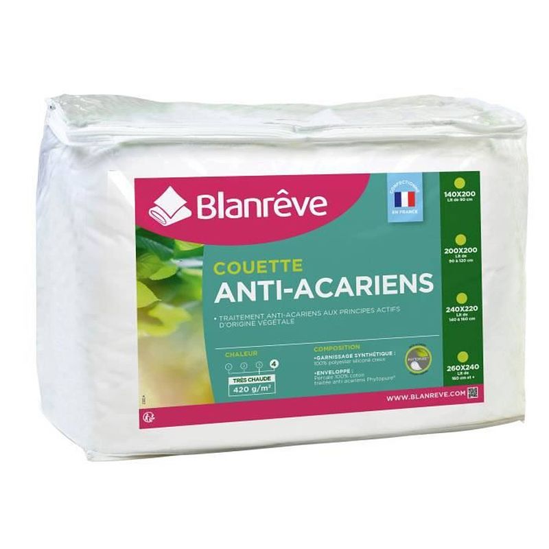 Foto van Blanreve percale zeer warm dekbed - anti-mijten - 420g / m² - 200x200cm