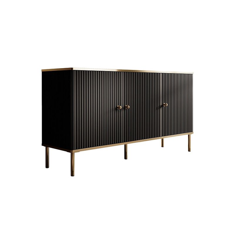 Foto van Meubella dressoir vanty - zwart - 140 cm