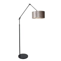 Foto van Steinhauer vloerlamp prestige chic 8116zw zwart kap zilver velours