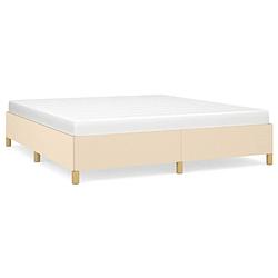 Foto van The living store bedframe - - 203 x 183 x 35 cm - crème