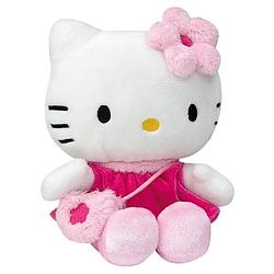 Foto van Pluche hello kitty met fuchsia jurkje 15 cm - knuffeldier