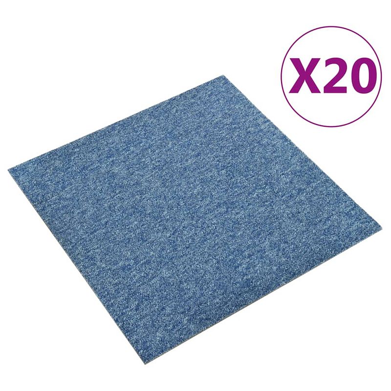 Foto van Vidaxl tapijttegels 20 st 5 m² 50x50 cm blauw