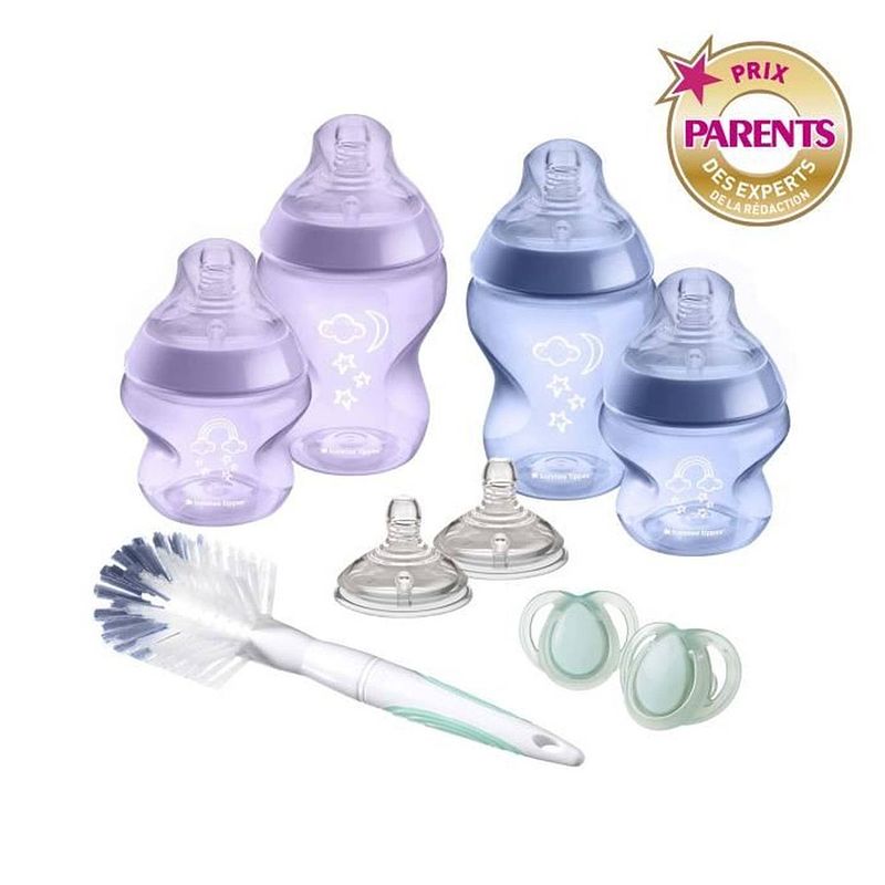 Foto van Tommee tippee - closer to nature babyflessen - tepel die moederborst nabootst met antikrampjesventiel - roze