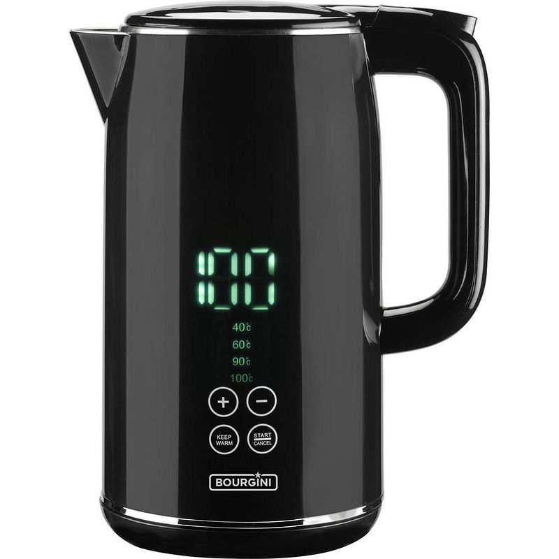 Foto van Bourgini cool touch digital kettle - digitale waterkoker - 1,7 liter - zwart
