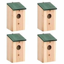 Foto van Vidaxl vogelhuisjes 4 st 12x12x22 cm hout