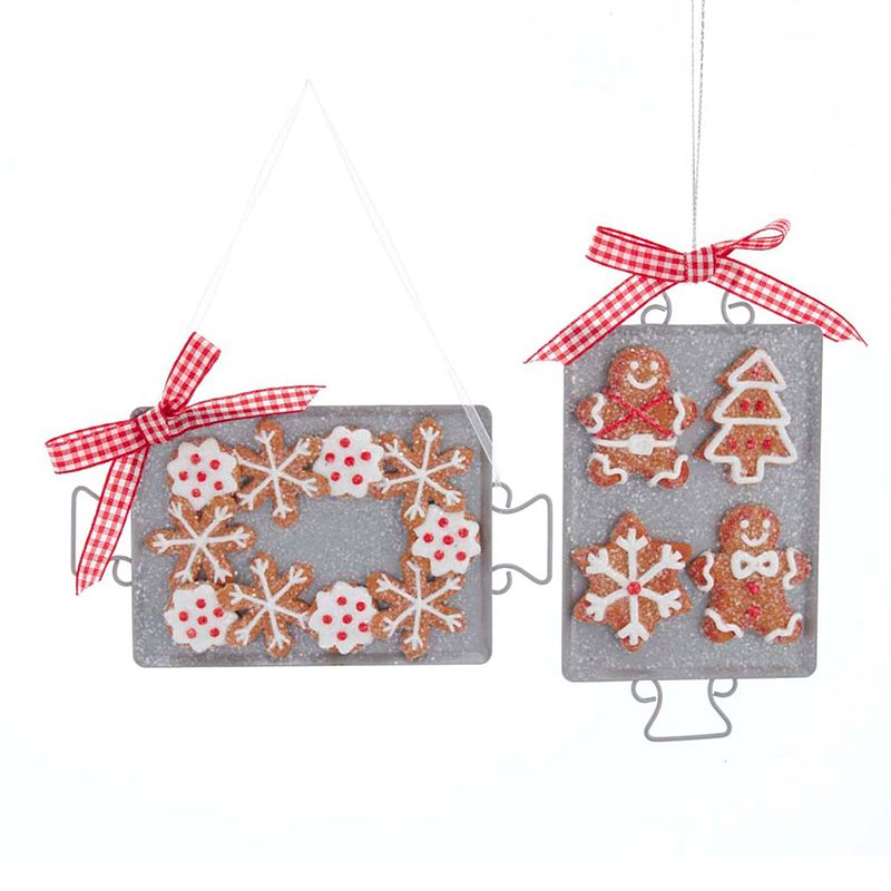 Foto van Kurt s. adler - gingerbread on metal tray ornament 6 inch