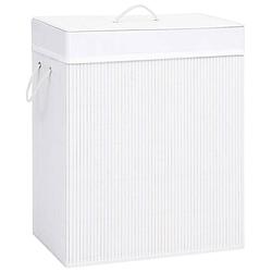 Foto van Vidaxl wasmand 100 l bamboe wit