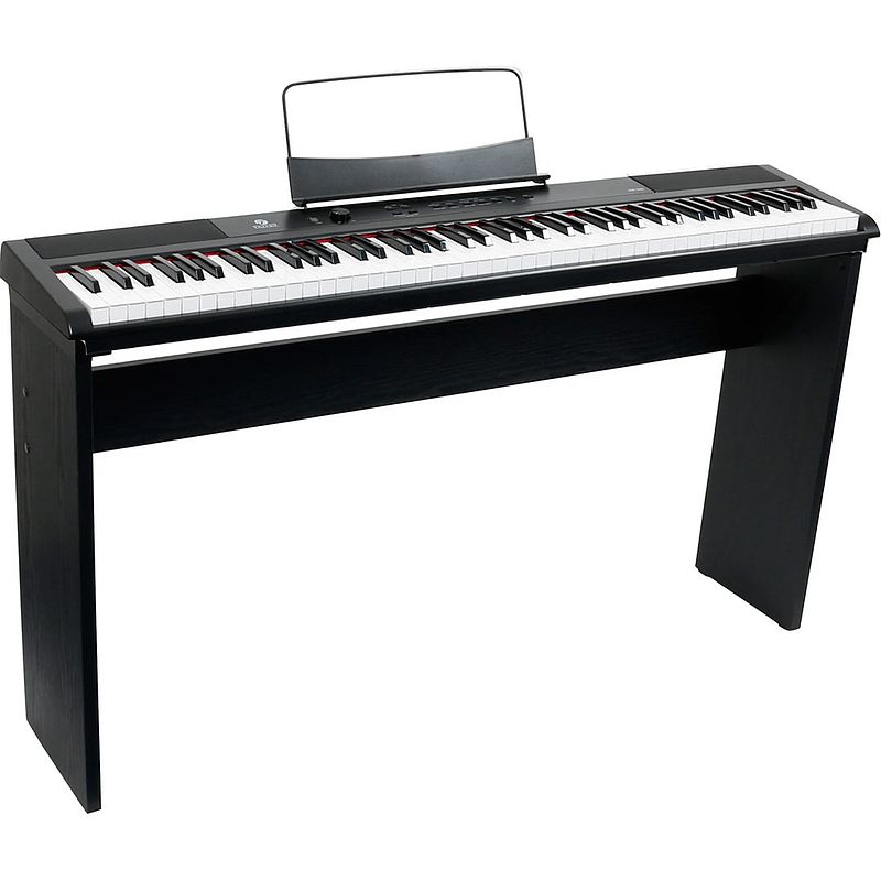 Foto van Fazley fsp-200-bk digitale piano zwart + onderstel