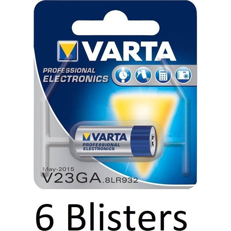 Foto van 6 stuks (6 blisters a 1 st) varta v23ga wegwerpbatterij alkaline