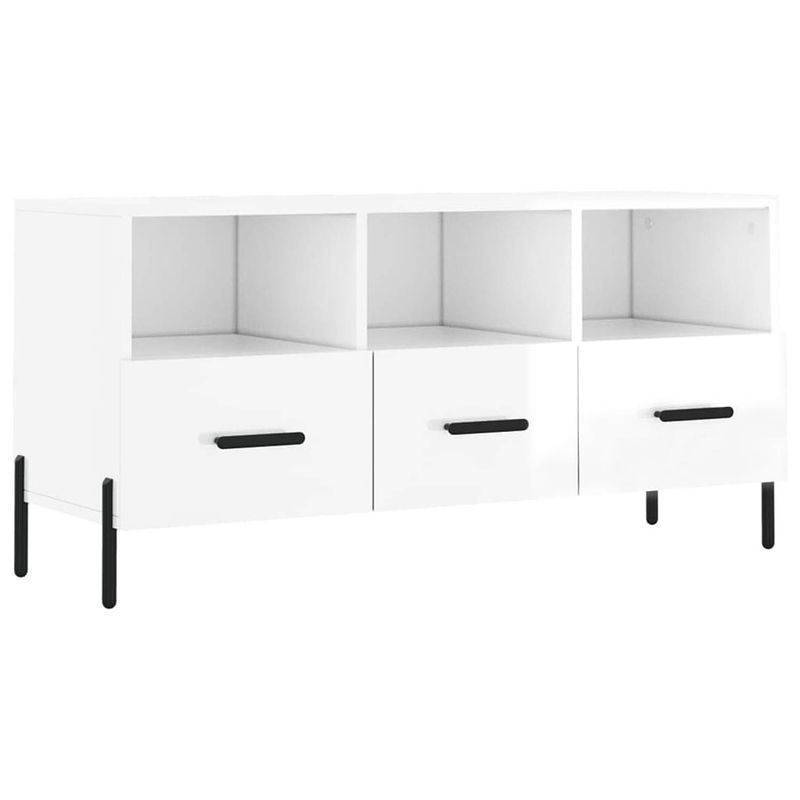 Foto van Vidaxl tv-meubel 102x36x50 cm bewerkt hout hoogglans wit