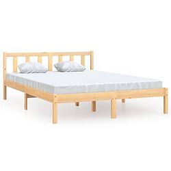 Foto van Vidaxl bedframe massief grenenhout 135x190 cm double