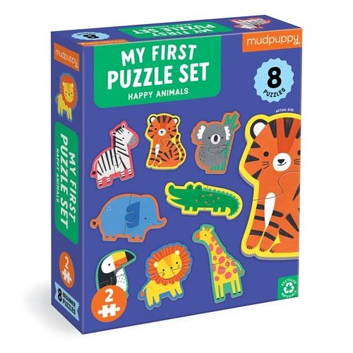 Foto van Happy animals 2 piece my first puzzles - puzzel;puzzel (9780735376458)