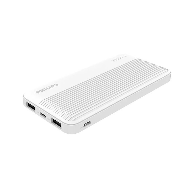 Foto van Philips - powerbank 10000mah - dlp7719n/03 - 2 usb-a poorten - led-indicatoren - wit