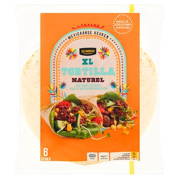 Foto van Jumbo xl tortilla naturel 6 stuks 370g