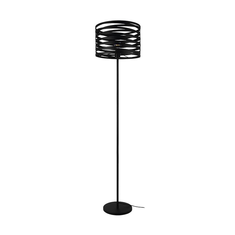 Foto van Eglo cremella vloerlamp - e27 - 151 cm - zwart