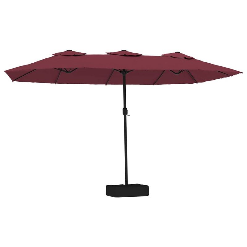 Foto van The living store parasol deluxe - dubbel - bordeauxrood/donkergrijs - 449x265x245cm