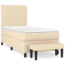 Foto van The living store boxspringbed - pocketvering - 100x200 cm - crème