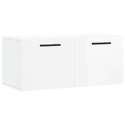 Foto van The living store wandkast - wandgemonteerd - 80 x 36.5 x 35 cm - hoogglans wit