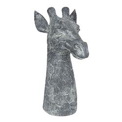 Foto van Clayre & eef decoratie beeld giraf 24*17*37 cm grijs polyresin