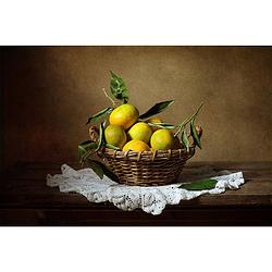 Foto van Inductiebeschermer - stilleven mandarijnen - 85x52 cm