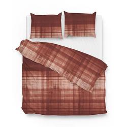 Foto van Zo home dekbedovertrek flanel marley - rio red 200x200/220cm