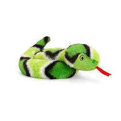 Foto van Pluche knuffel dier kleine opgerolde slang groen 65 cm - knuffeldier