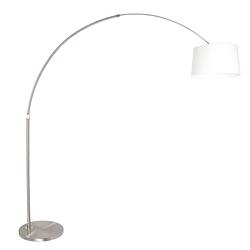 Foto van Steinhauer vloerlamp booglamp sparkled light 9675 staal kap linnen wit