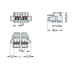 Foto van Wago 2734-105/037-000 female behuizing-kabel 2734 totaal aantal polen: 5 rastermaat: 3.50 mm 50 stuk(s)