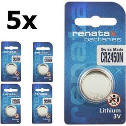 Foto van 5 stuks renata cr2450n 3v lithium knoopcel batterij
