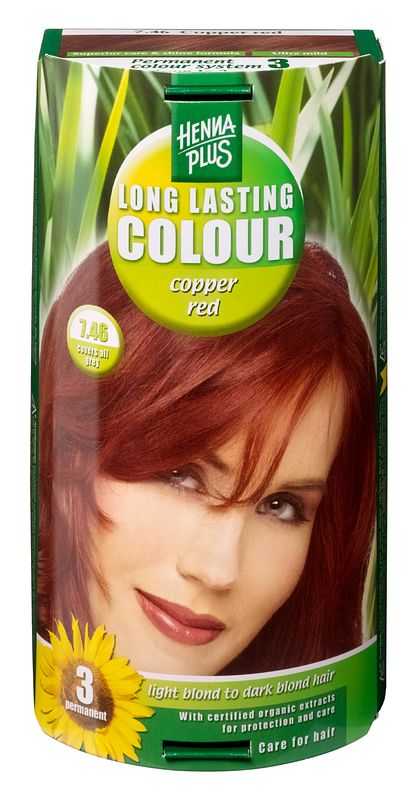 Foto van Hennaplus long lasting colour 7.46 copper red