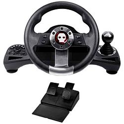 Foto van Konix pro steering wheel stuur playstation 4, xbox one, xbox series s, xbox series x, nintendo switch zwart incl. versnellingspook, incl. pedaal