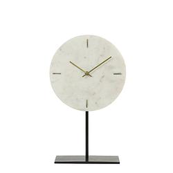 Foto van Clock on base 25,5x10x42,5 cm moreno marble white