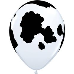 Foto van Folat ballonnen koeien 28 cm latex wit/zwart 25 stuks