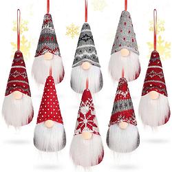 Foto van Flooq - kerstversiering - kerstdecoratie voor binnen - kerstboomversiering - gnomes - kabouters - 8 stuks