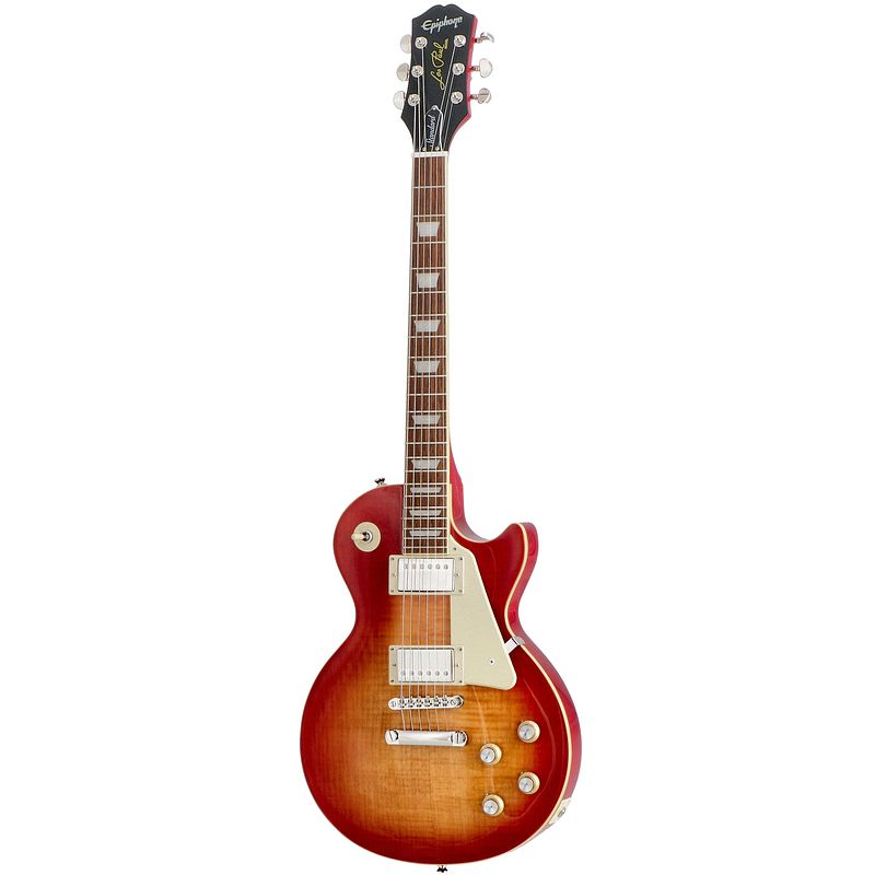 Foto van Epiphone les paul standard 60s figured heritage cherry sunburst elektrische gitaar met premium gigbag