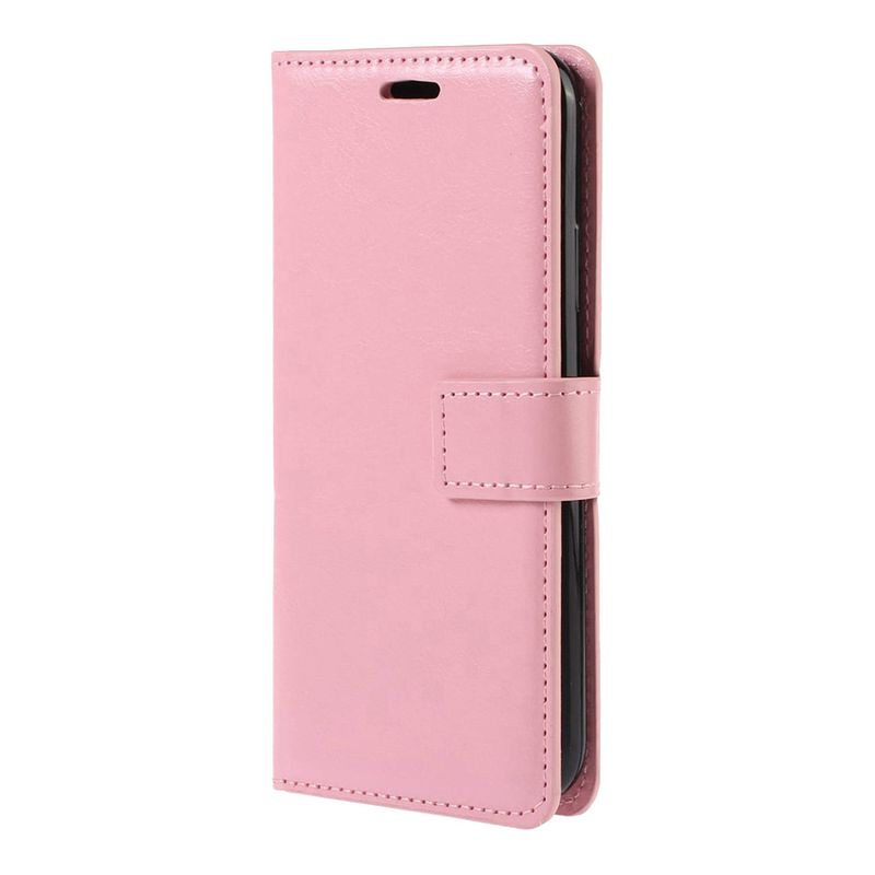 Foto van Basey xiaomi 12x hoesje bookcase hoes flip case book cover - xiaomi 12x hoes book case hoesje - licht roze