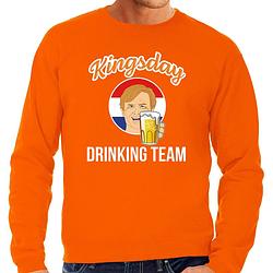 Foto van Kingsday drinking team sweater oranje voor heren - koningsdag truien 2xl - feesttruien