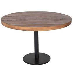 Foto van Giga meubel eettafel rond - ø110cm - mangohout - eettafel dinand