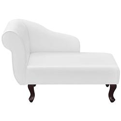 Foto van The living store chaise longue - wit - 104 x 51 x 69.5 cm - kunstleer