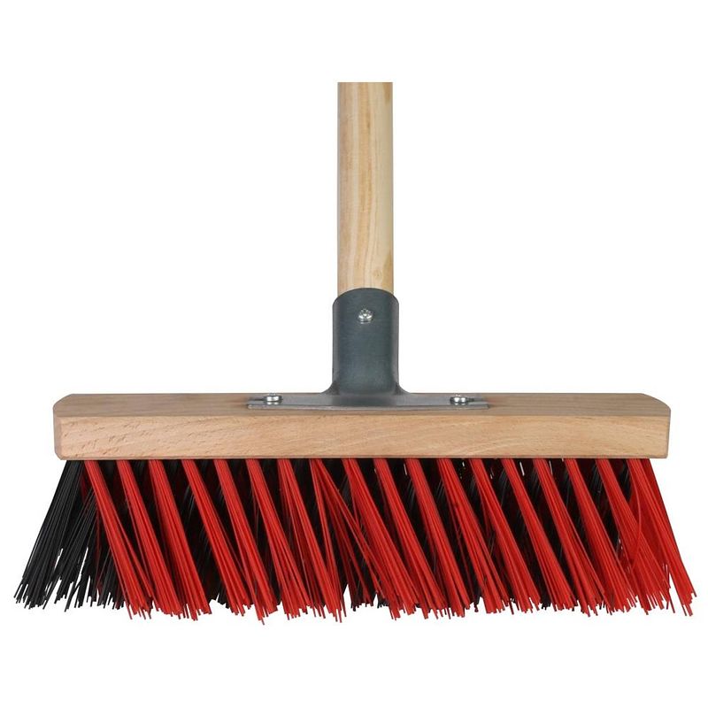 Foto van Talen tools - x-bezem - kunststof - 30 cm - rood/zwart - steel 140 cm - compleet