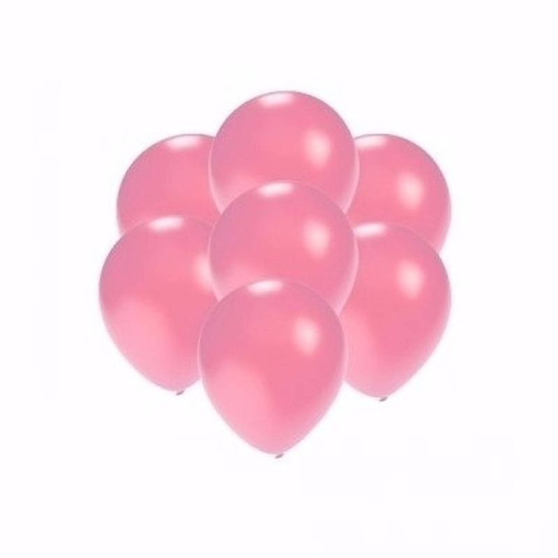 Foto van Kleine metallic roze party ballonnen 15x stuks van 13 cm - ballonnen