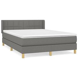 Foto van The living store boxspringbed donkergrijs - bed + matras + topmatras 193x147x78/88cm - pocketvering